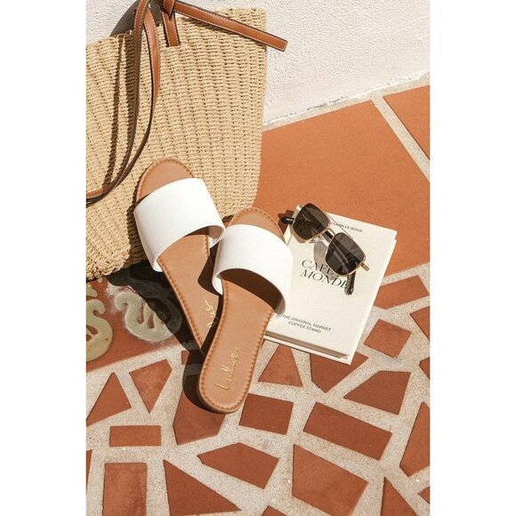 Lulus Shoes - Lulus Addison White Slide Sandals - Size 10